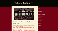 Desktop Screenshot of christinescreeksideinn.com